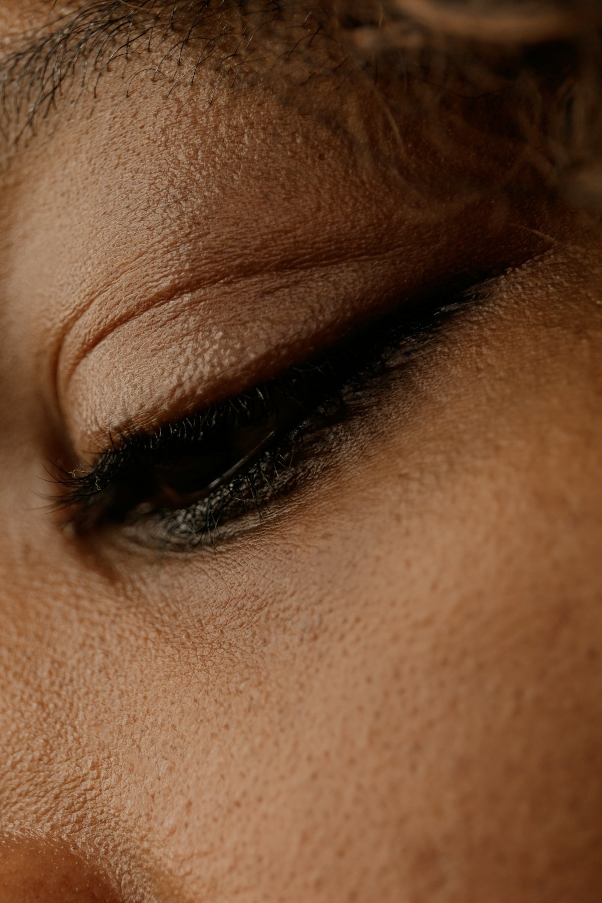 close up of a person's eye