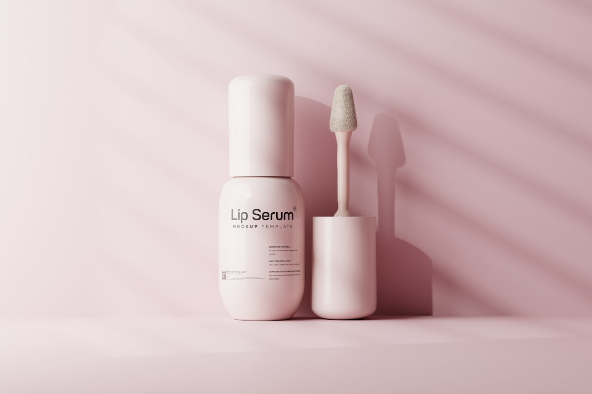 a bottle of lip scrub next to a tube of toothpaste