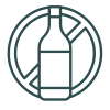 Circular logo with a bottle inside a circle