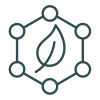 Icon of a leaf within a circular network