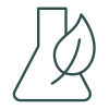 Icon of a flask with a leaf on it