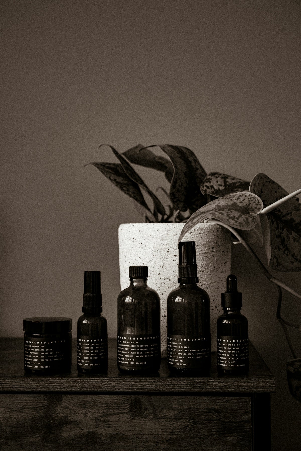 a group of bottles on a shelf